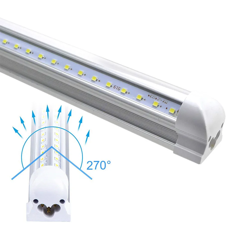 V-shape Led 220V 110V Led Lights Tube 57cm 2ft T8 20W 2000LM Led Bulbs Tubes 2835SMD Warm White Cold White Indoor Lamp For Home