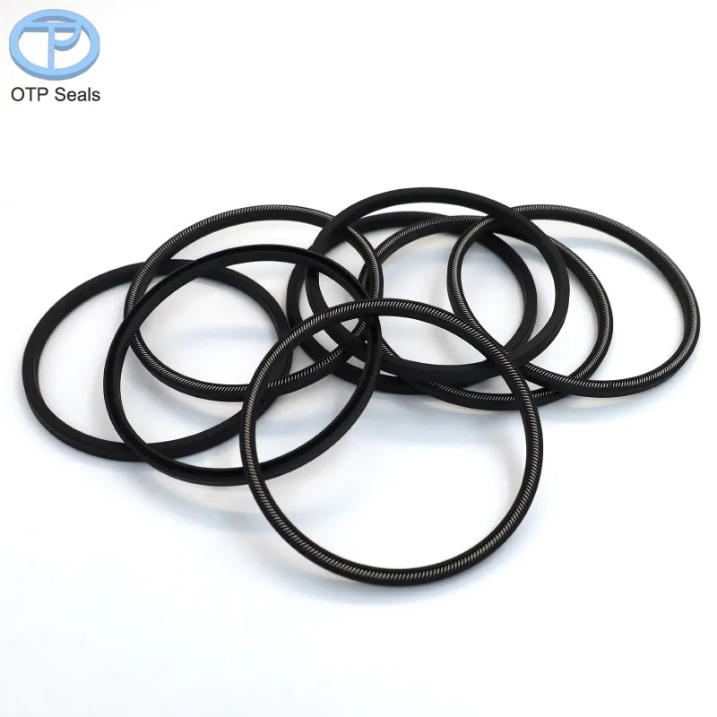 Custom Seals PTFE Spring Energized Cylinder Seal Polytetrafluoroethylene Add Carbon Fiber X Inclined Spring Sealing Solutions