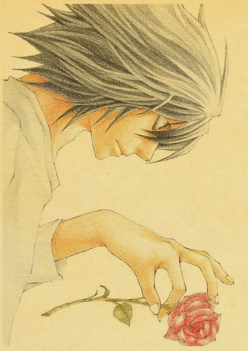 Death Note L Lawliet Anime manga Poster Kraft Paper Print Home Room Bar Cafe Decor Art Wall Painting