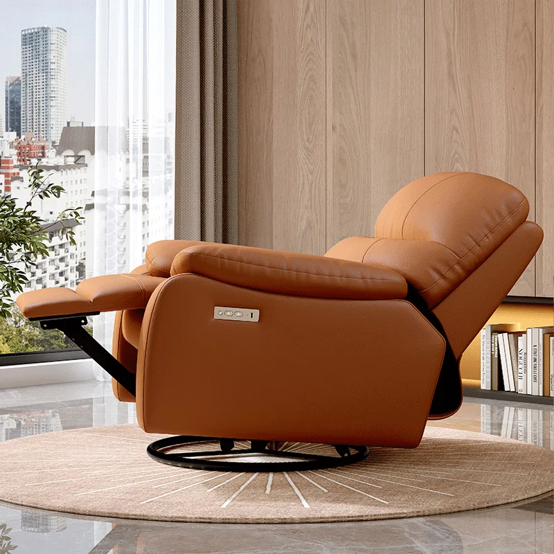 Living Room Home Theater Furniture Single Sofa Chair Fabric Eco Leather Recliner Electric Swing Single Recliner Sofa Chair