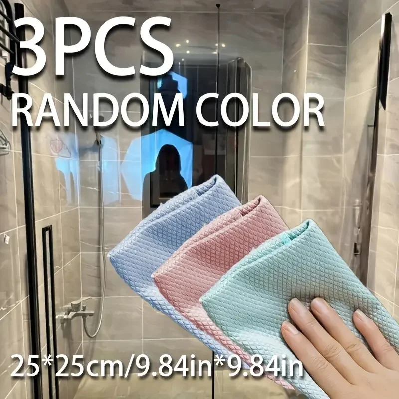 Paquete de 3 paños de limpieza mágicos para vidrio | Eliminación de manchas de agua y sin rayas para ventanas, espejos y cristales de automóvil | No pelusa izquierda