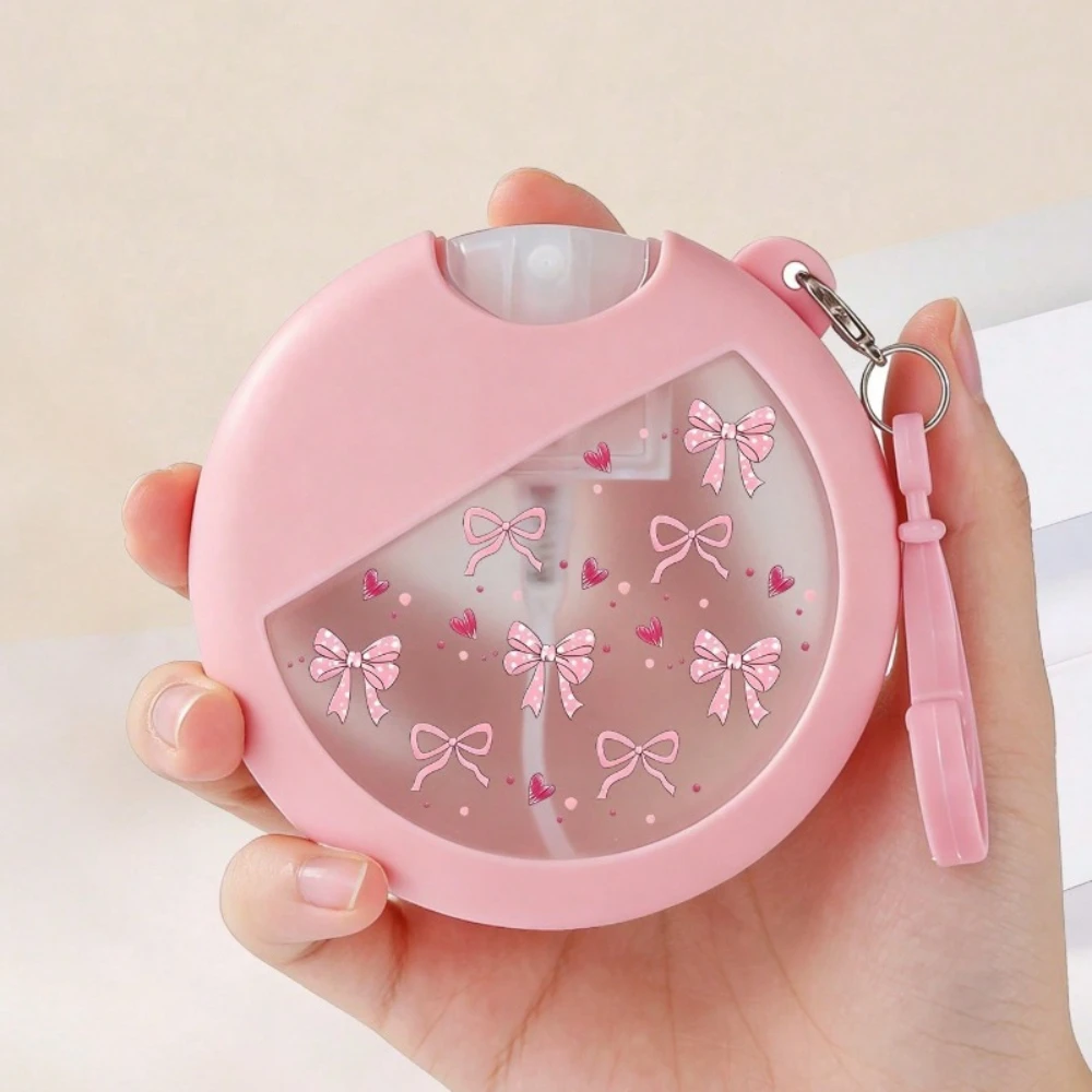 Nouvelle bouteille pulvérisatrice en silicone rose avec nœud, peut être remplie avec la liquide souhaité, bouteille pulvérisatrice rechargeable portable, décoration d'intérieur, voyage