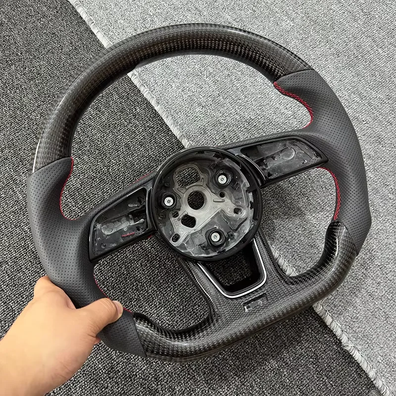 Picture 5: Suitable for Audi A3 A4 A5 A6 A7 B9 A4L Q2 Q3 Q4 Q5 Q6 custom leather carbon fiber steering wheel