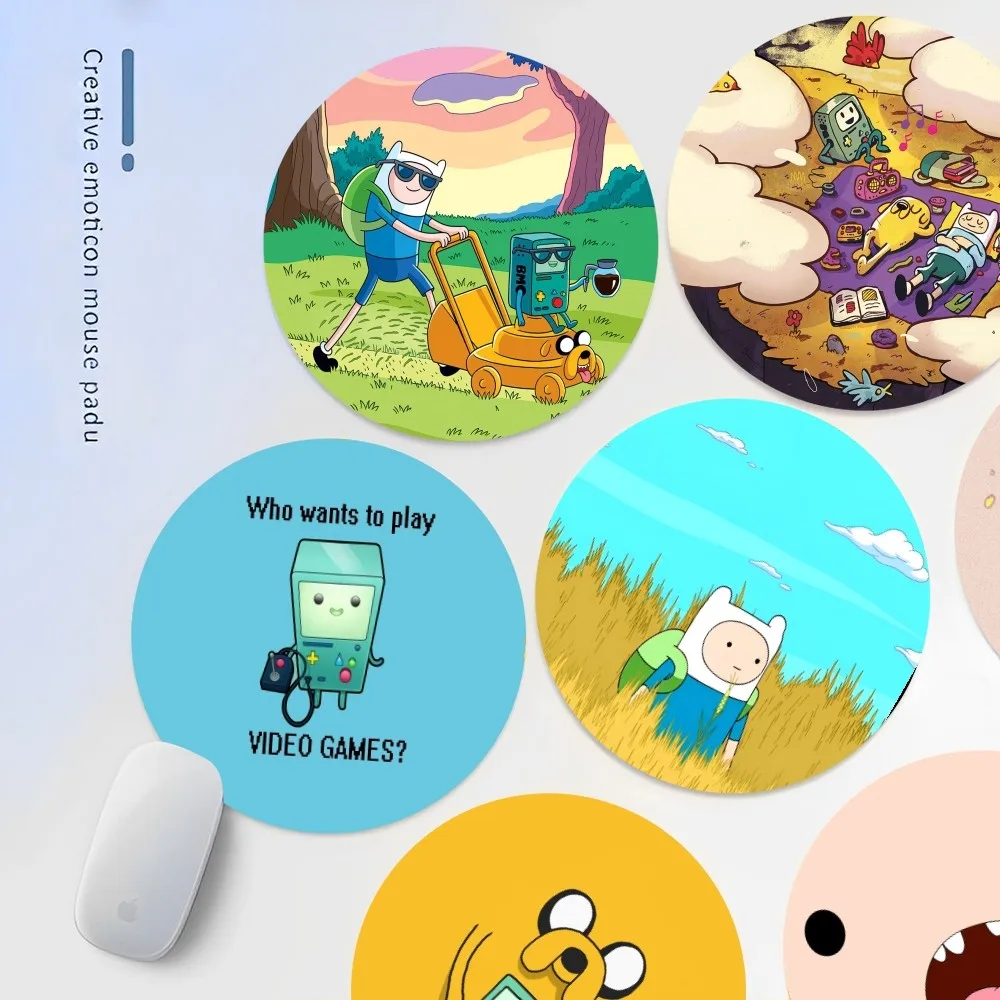 

A-Adventure-Time Mousepad INS Tide Round Keyboard Mat Table Mat Students Cabinet Gamer Desktop Mousepad Cup Mats Deskpad Home