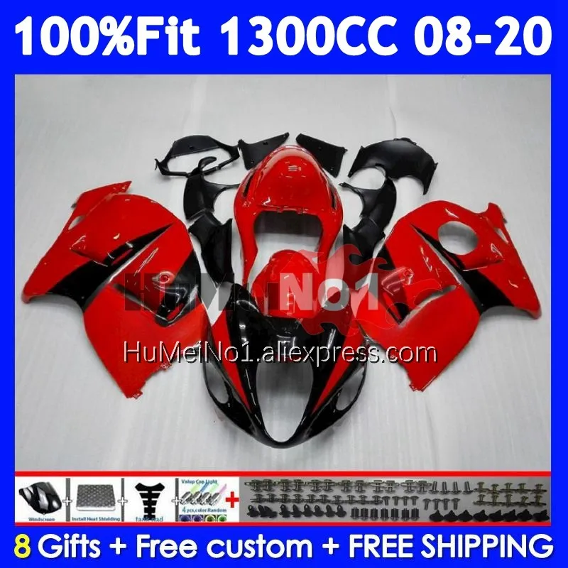 Fairing For SUZUKI Hayabusa GSXR-1300 GSXR 1300 128No.159 GSXR1300 Red black 08 09 10 11 12 13 14 2015 2016 2017 2018 2019 2020