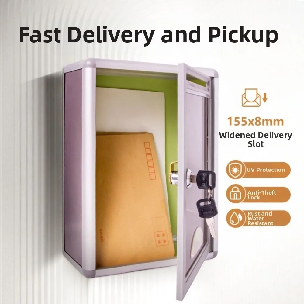 Aluminium Alloy Locking Ballot Box Secure with Lock Key Suggestion Mailbox Multifunctional Waterproof Newspaper Box Hotel
