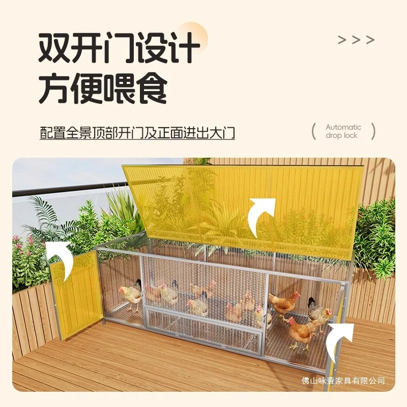 Outdoor chicken and duck cage pet pigeon breeding special cage dog cage extra large household duck and goose barbed wire rabbit view 4