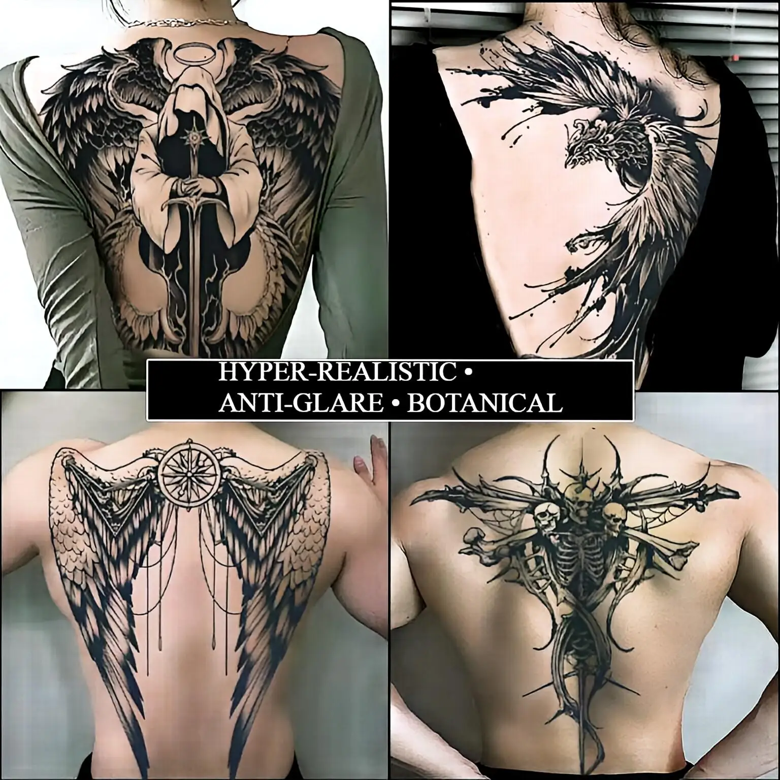

Full Back Tattoo Stickers,Waterproof Long-Lasting 15 Days,Temporary Tattoo for men,Fake Tattoo,Realistic Semi-Permanent Tattoo