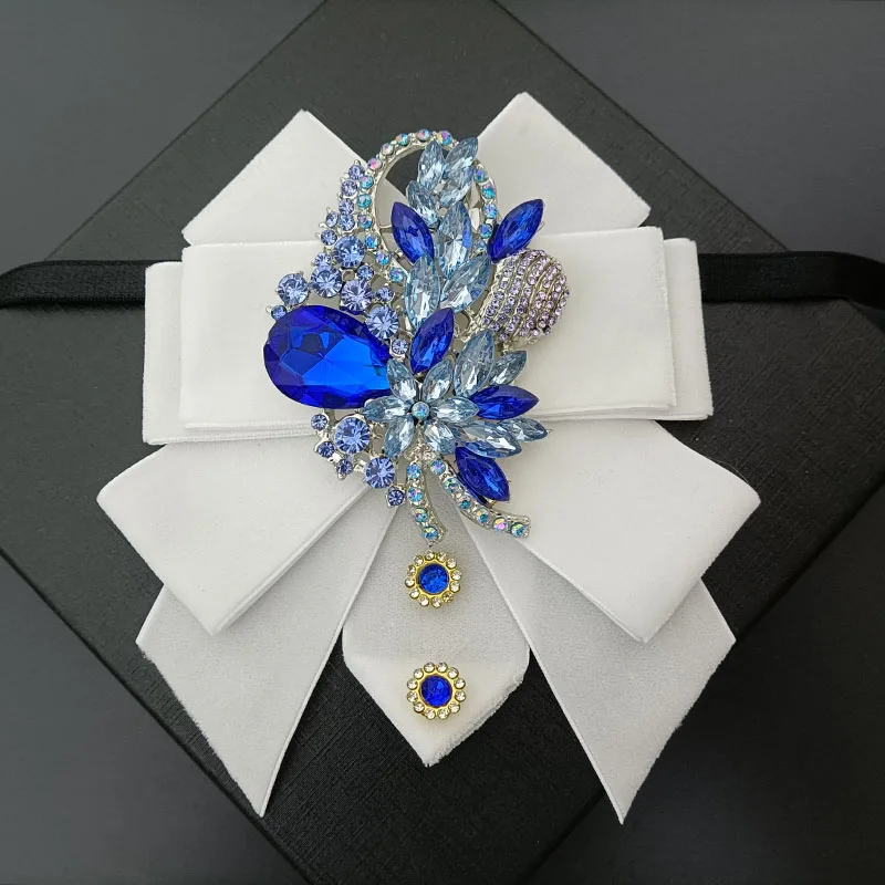 Herren Fliege Samt Strasssteine Handgefertigter Schmuck Geschenke High-End Business Bankett Anzug Hemdkragen Blume Männer Hochzeit Fliege – Detail 15