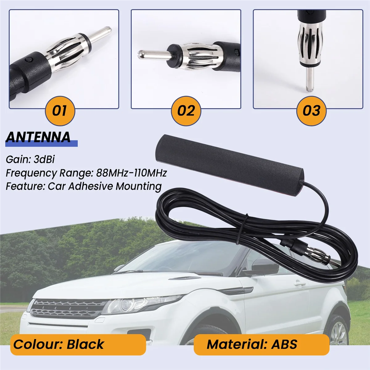 Universal Car Stereo AM FM Radio Dipole Antenna Aerial for Vehicle Car