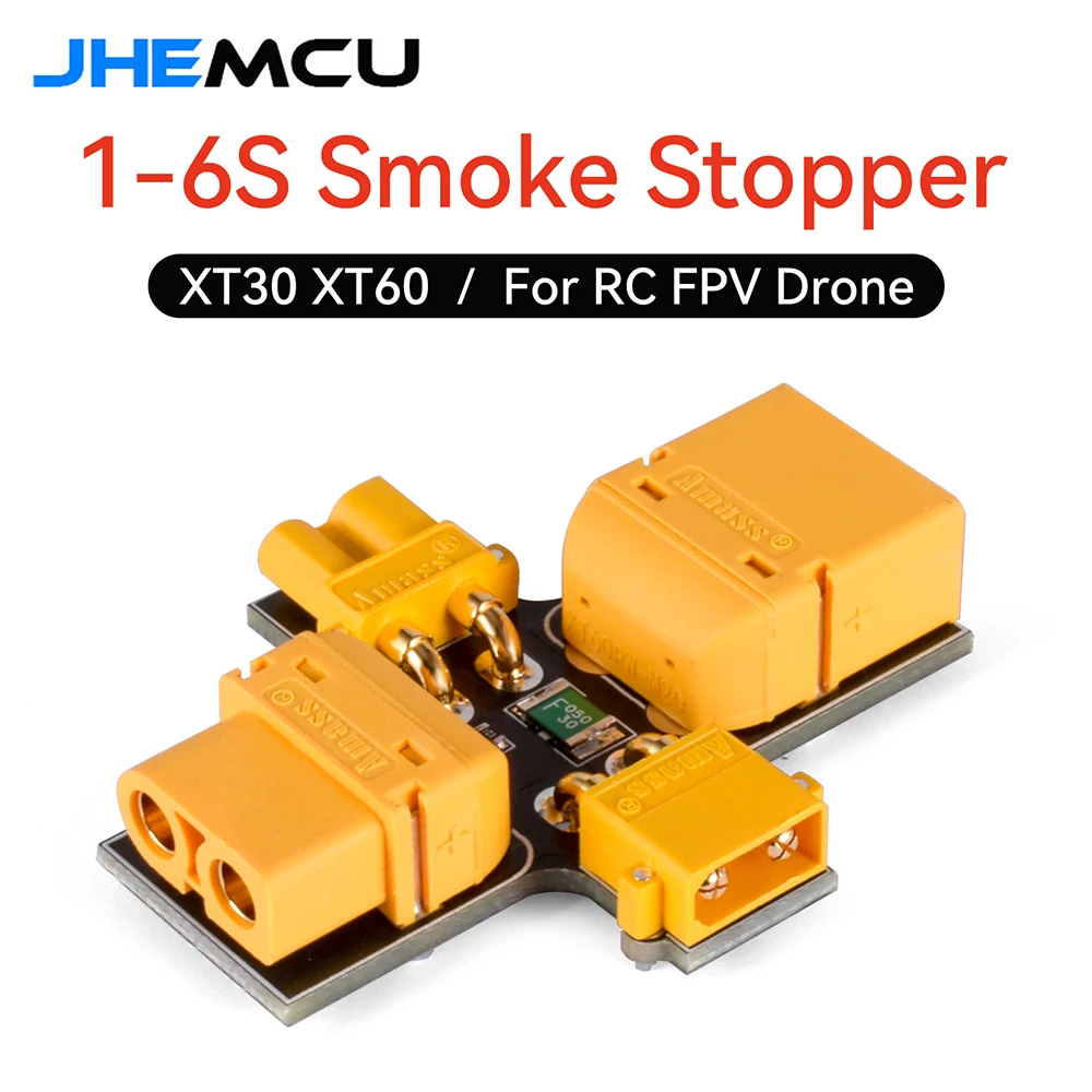 JHEMCU Amass Smoke Stopper 1-6S 30V XT30 XT60 Fuse Installation Test Safety Plug Short-circuit Protection for RC FPV Drone