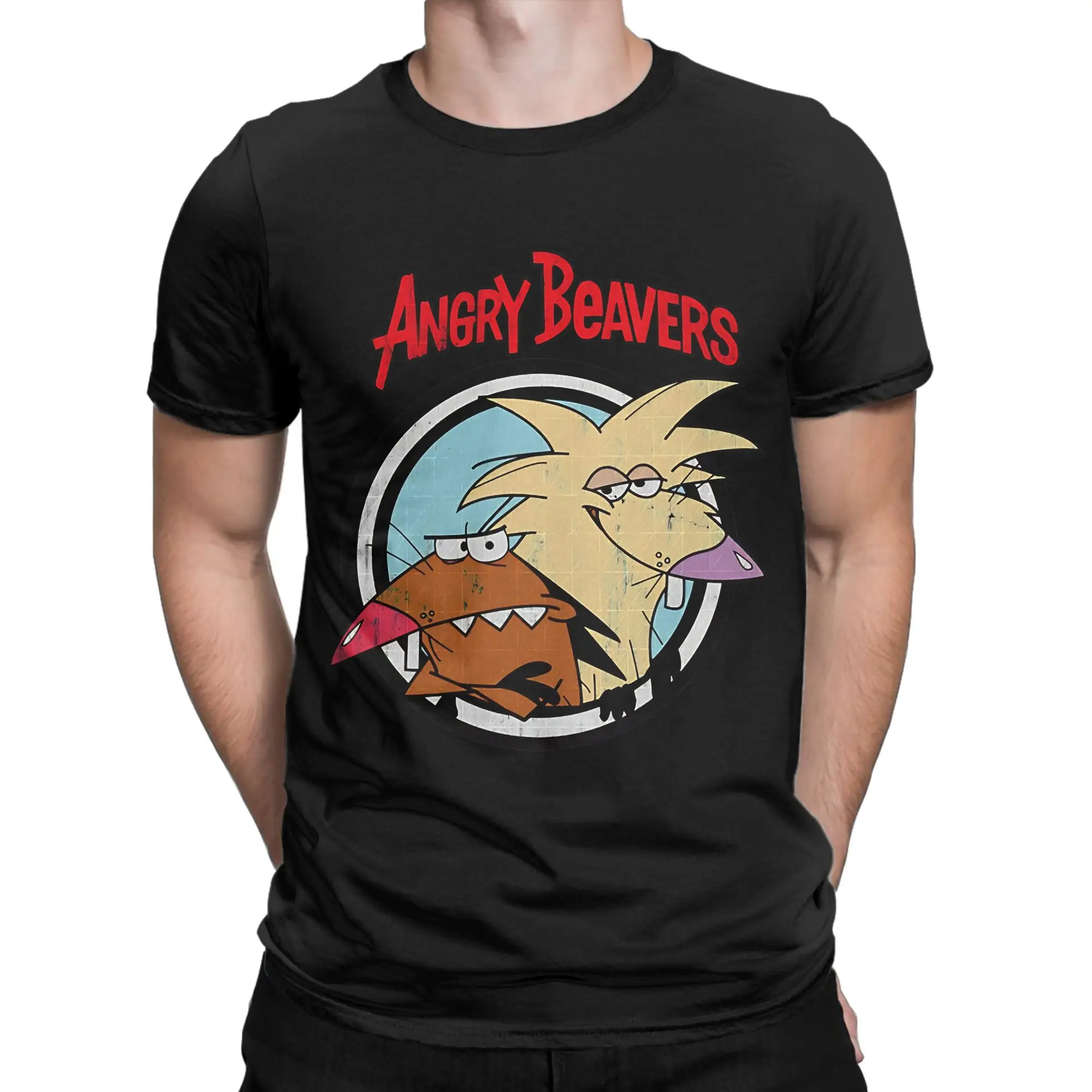 Angry Beavers Vintage angry beavers Novelty 100% Cotton T-Shirt The Angry Beavers Tees Tops For Men