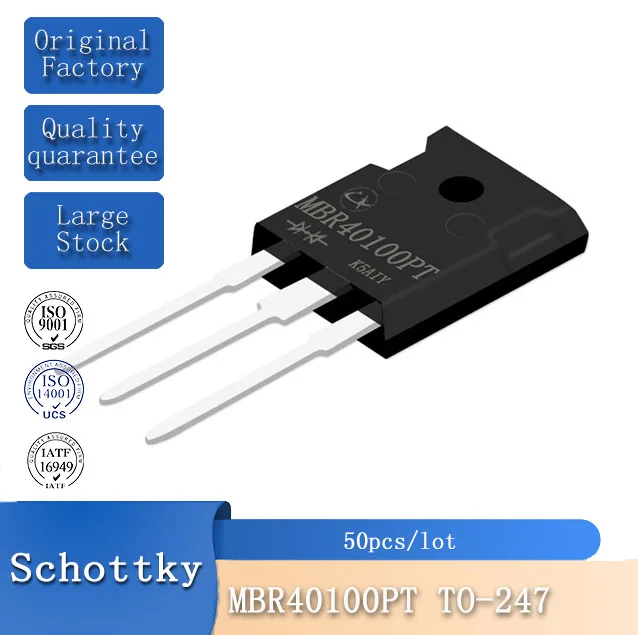 50pcs MBR40100PT TO-247 Lingxun Schottky Diode 40A 100V