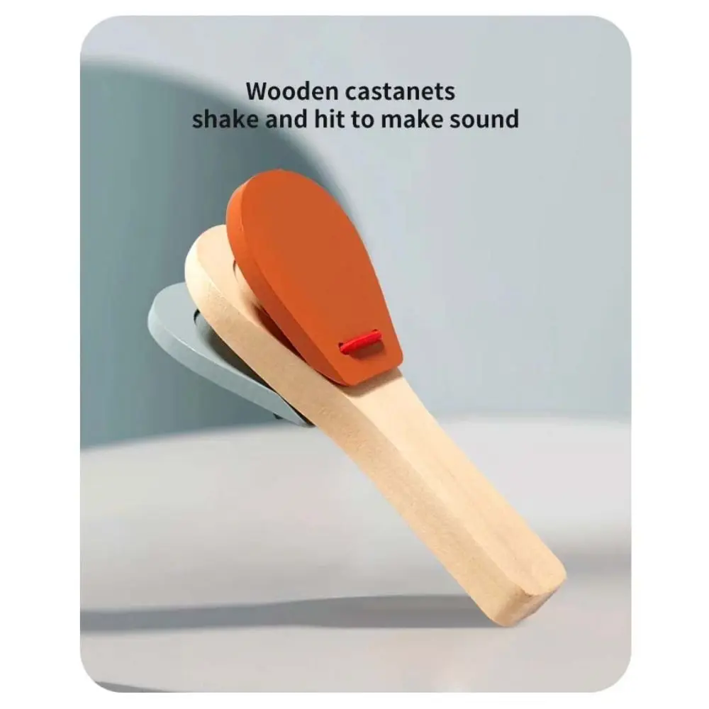 Giocattoli musicali Campana portatile per bambini Abilità motorie fini Impugnatura in legno Strumenti musicali per bambini Educazione precoce Martello da sabbia