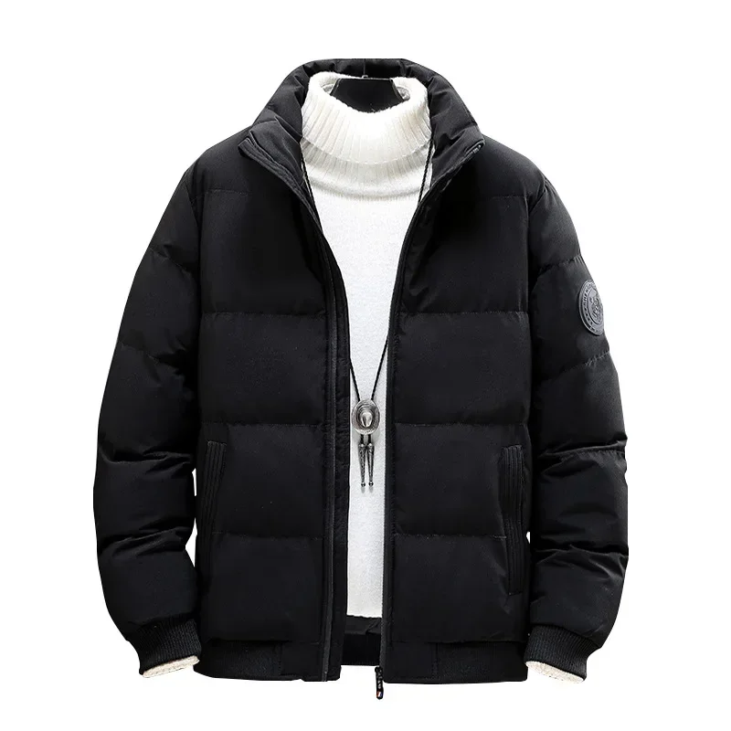 Men's Parkas Large Size M-8XL Winter Thick Hooded Coats Tooling Style Zipper Cardigan Simple Solid Color Black Warm Down Jackets