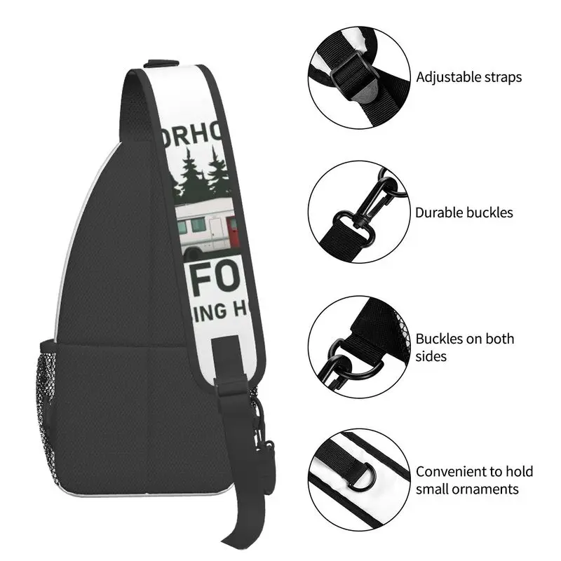 Mochila cruzada de dibujos animados para hombre, morral de hombro para el pecho, viaje, senderismo, morral de día