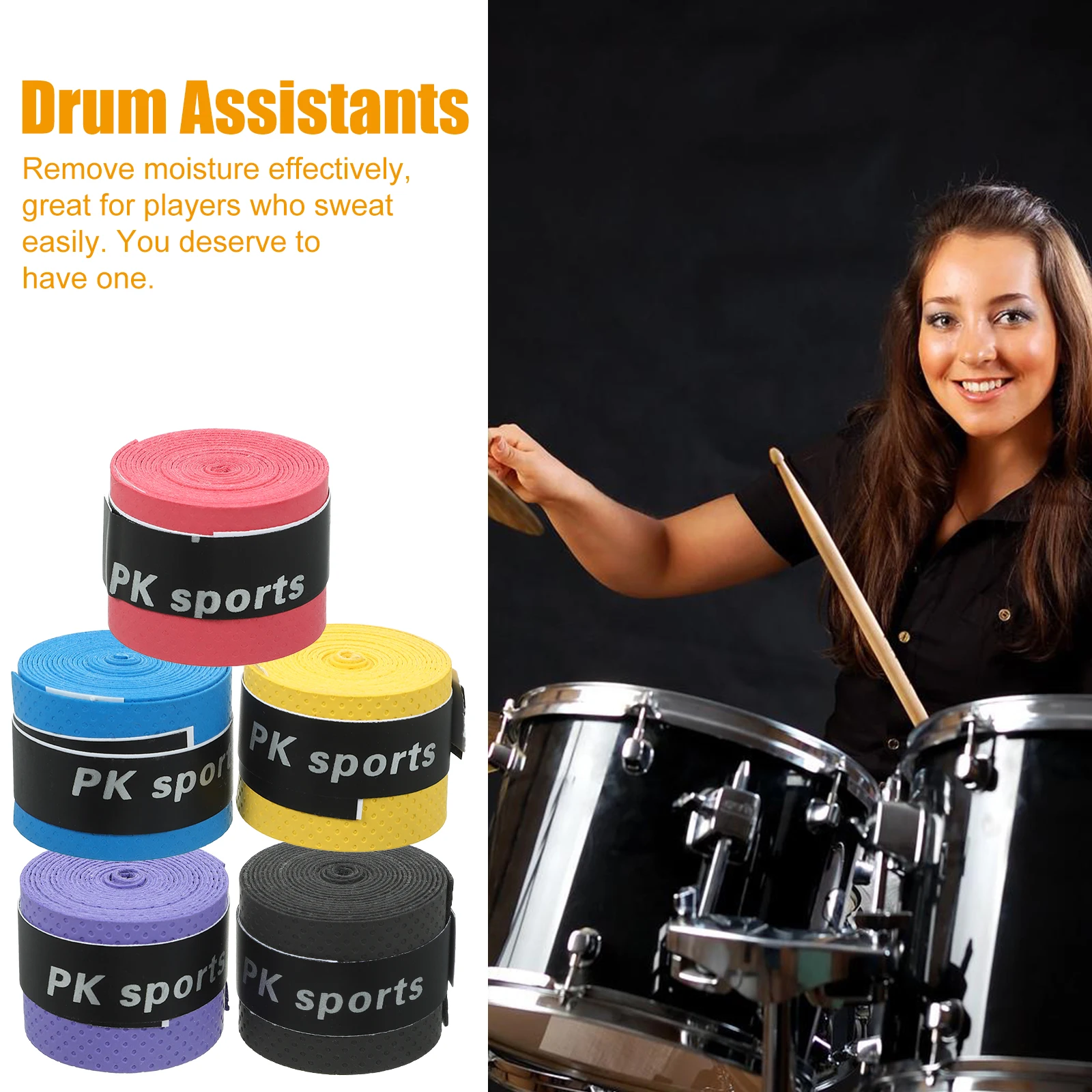 

5Pcs Premium Drumstick Anti-skid Wraps For Enhanced Moisture Management And Firm Hold