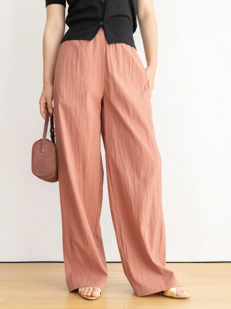 

Брюки JENUNIQUE с высокой талией и прямыми штанинами, защищающие от солнца, женские летние повседневные облегающие длинные брюки, легкие и прохладные на ощупь