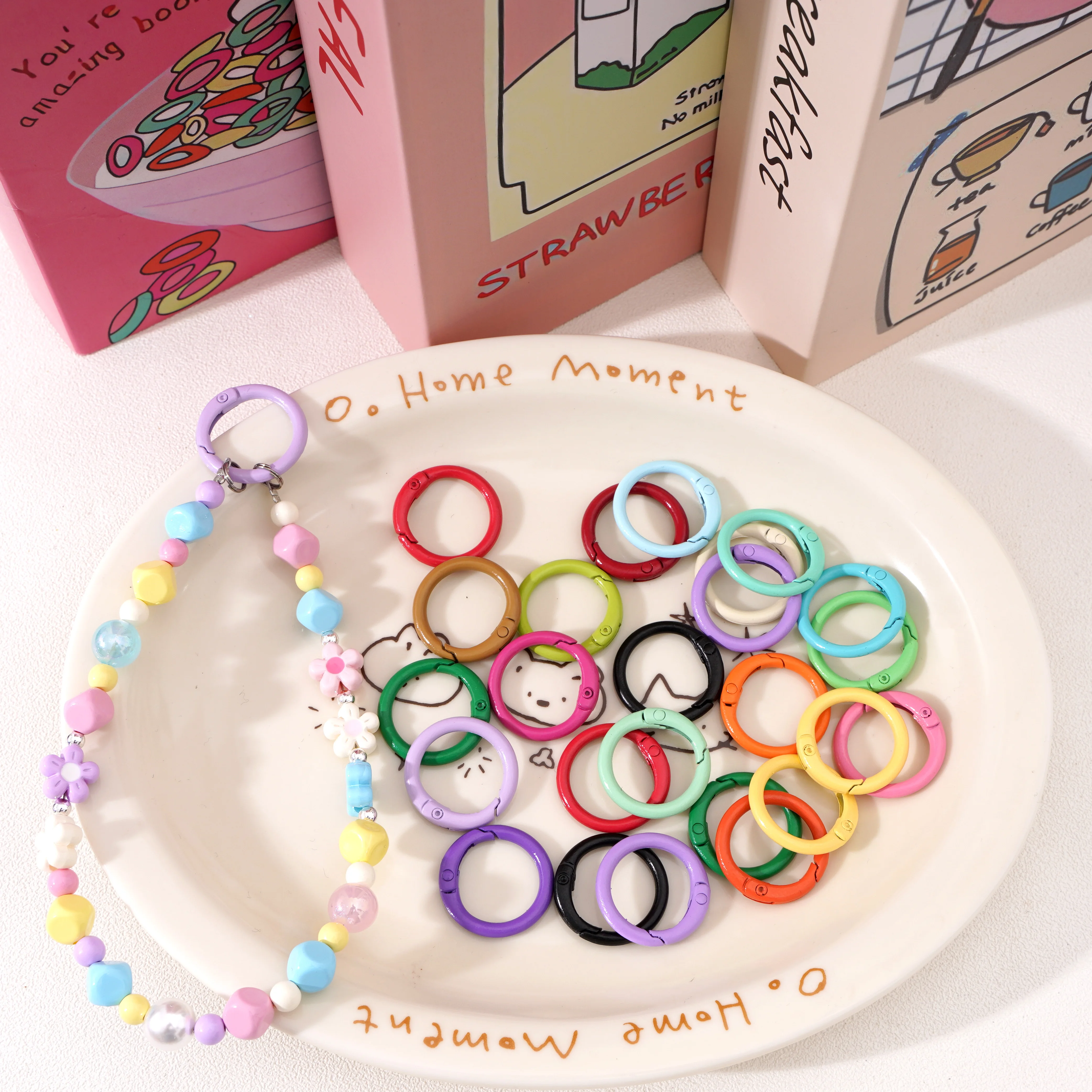 

5/10Pcs 23.5mm Colorful Alloy Painted Key Ring C Shape Buckle For Making DIY Buckle Key Ring Chain Jewelry Handmade Supplies