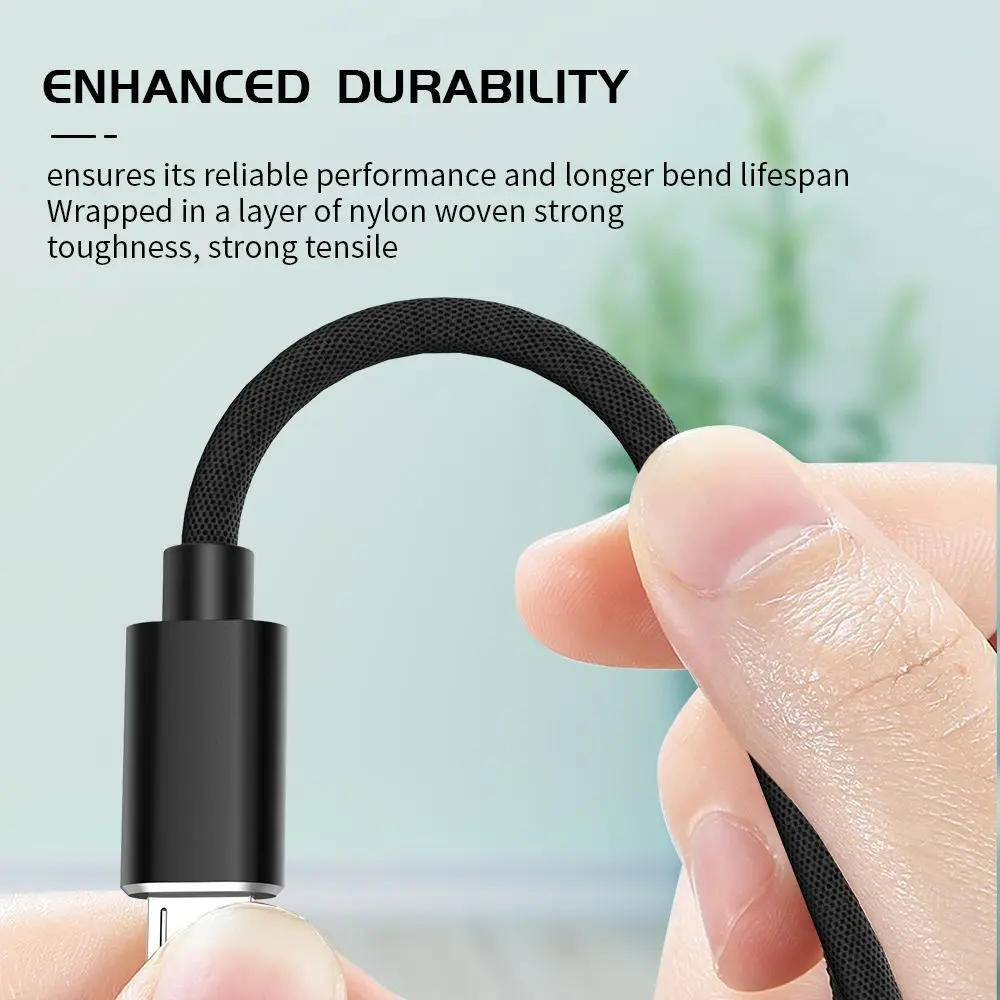 Braided OTG Quick Charger QC4.0 Fast Charging Male to Male Data Cable USB Type C To Micro USB Cable For Phone Laptop PC