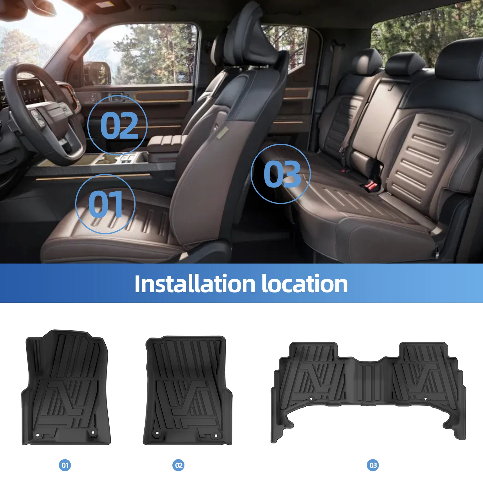 LUCKEASY for Kia Tasman 2025 Car Trunk Bed Cargo Liner Mat TPE 3D Floor Mats Waterproof Anti Dirt All Weather Auto Accessories