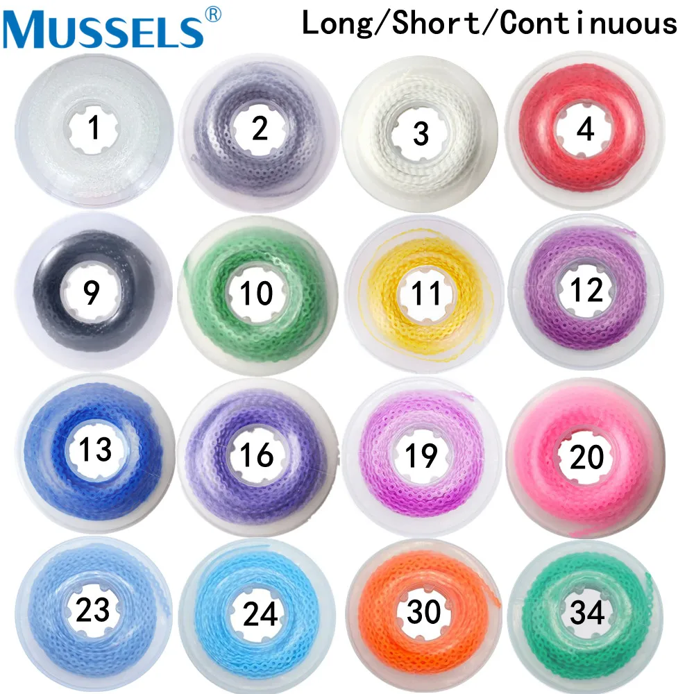 Catena di alimentazione elastica dentale per bretelle ortodonzia elastici legatura Ultra Powerchains strumento di odontoiatria continuo corto lungo