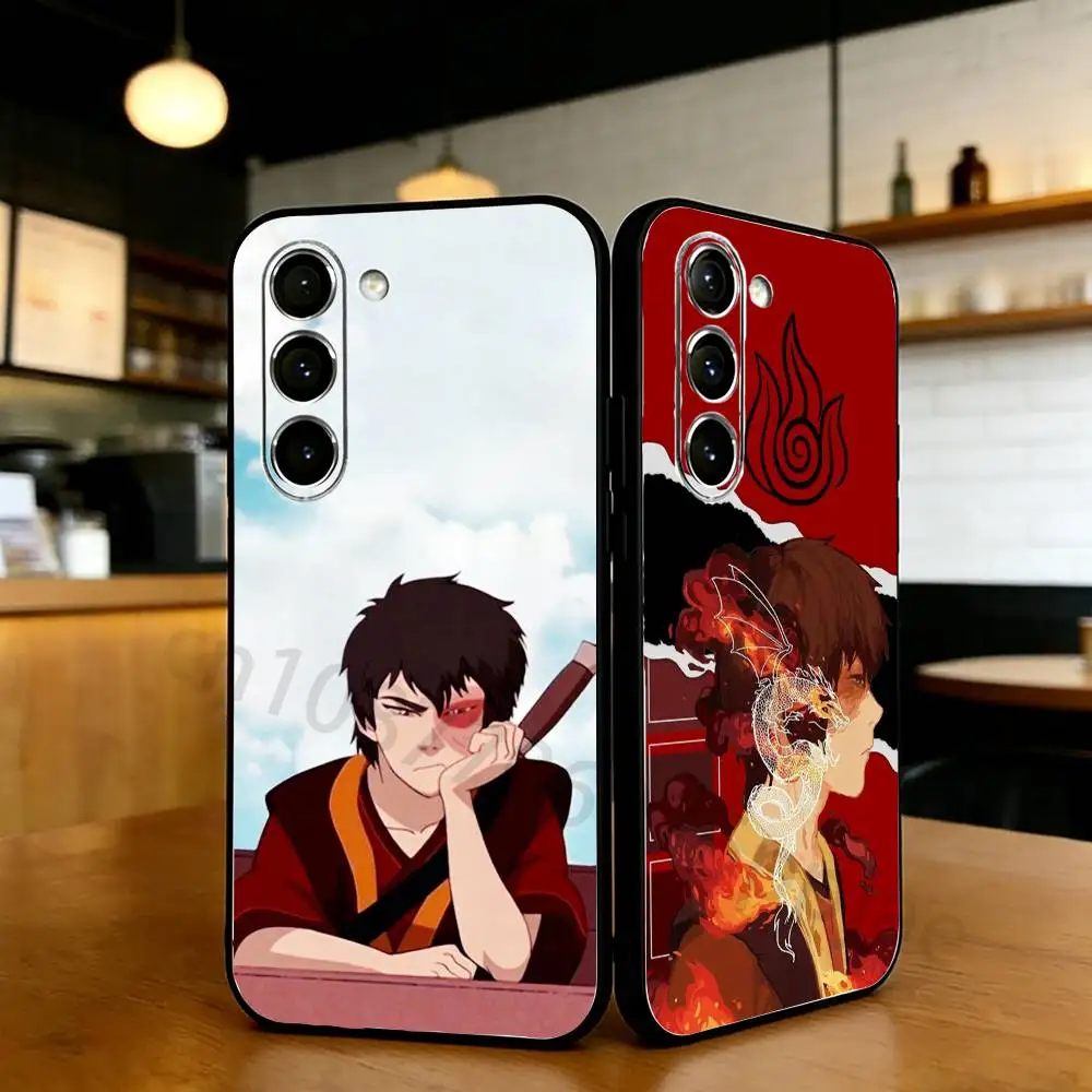 Cool Cartoon Z-Zuko Phone Case For Samsung S24,21,22,23,30,Ultra,20,Plus,Note,10,9,Black soft silicone case