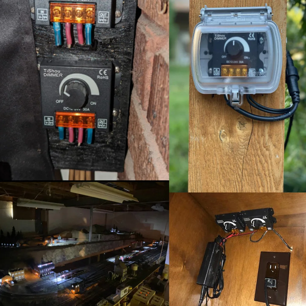 30A LED Brightness Regulator DC 12V-24V LED Dimmer Switch PWM Digital Stepless Dimming for Lamp Strip Single Color Lamp