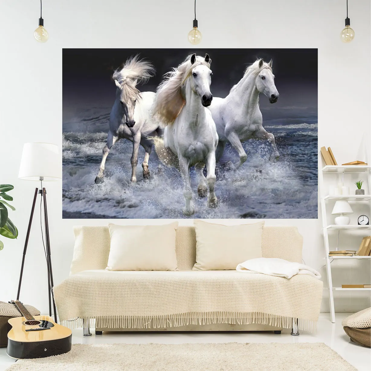 

Horses 3d Printing Tapestry Wall Hanging Polyester Background Cloth Bedroom Or Living Room Decoration