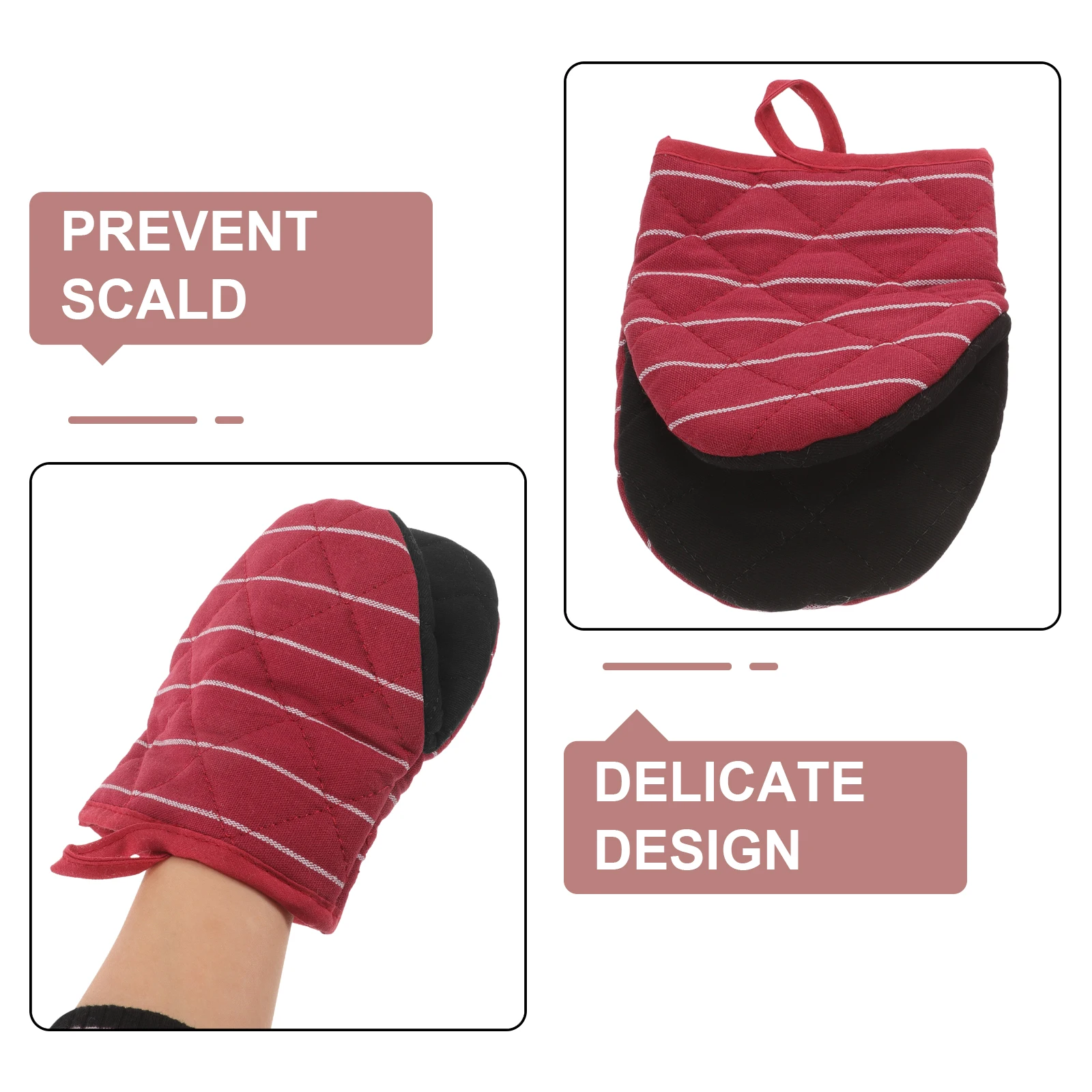 1 paire de mitaines de four résistantes à la chaleur, gants en coton épais pour la cuisine, la cuisson, les grillades, gants de Protection des mains