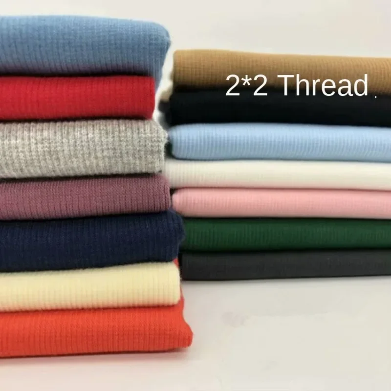 Cotton Knitted Threaded Fabric Elastic for Sportswear Hoodie Clothing Designer Handmade Diy Sewing Material Cloth