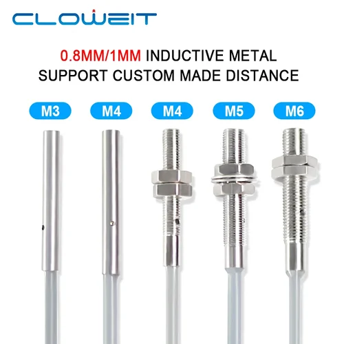 Imagen 1 del producto Cloweit-interruptor de Sensor de proximidad, tamaño pequeño M4, M5, M6, 1mm, inductivo de acero inoxidable, LJ4A3, LJ5A3, LJ6A3, detección de automatización para Metal