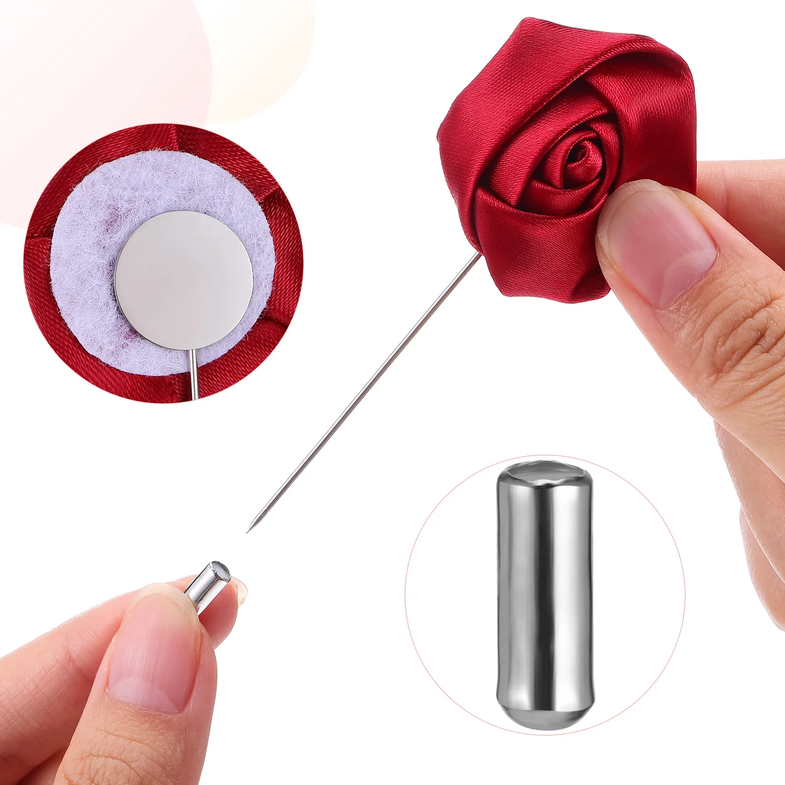 4 szt. Męskie przypinki do klapy w kształcie róży, broszki do garnituru, modne metalowe przypinki do kołnierzyka na ślub, biznesowy obiad, do biura, dla zawodu