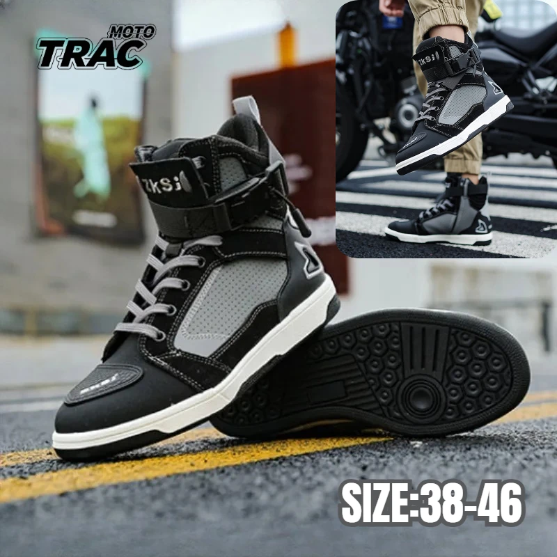 Moto Riding Anti-slip Protection Boots Men's and Women's Casual Short Boots Fall-proof Breathable Riding Boot Protective Shoes