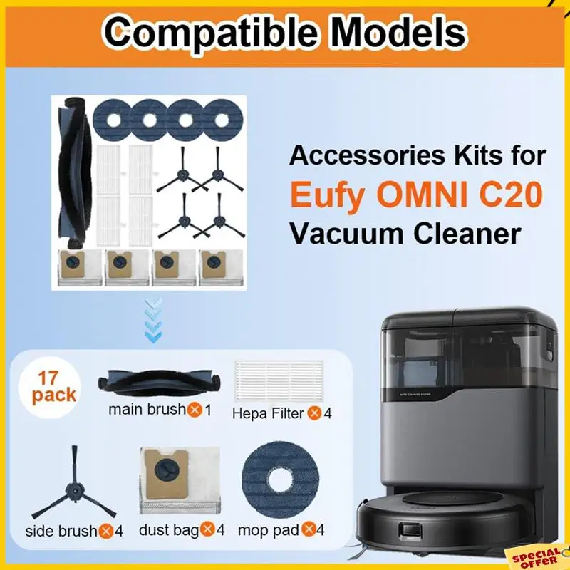 قطع غيار A24P لملحقات المكنسة الكهربائية الروبوتية Eufy Omni C20