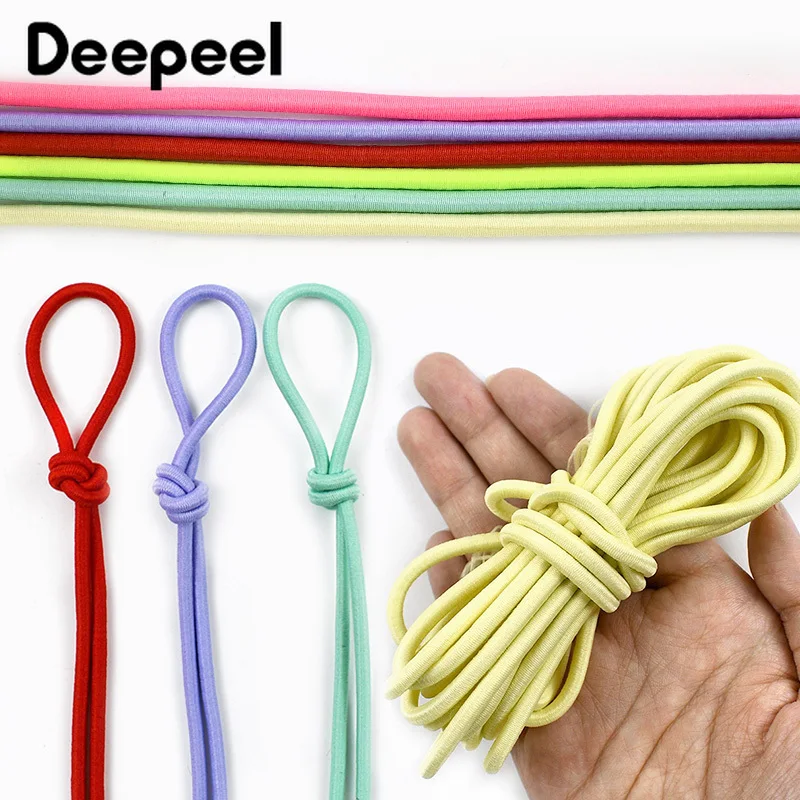 

10/20/50M 4mm Colored Rubber Bands Round Elastics Rope Hairband Stretch Cord Hat Drawstring Elastic Band DIY Sewing Accessories