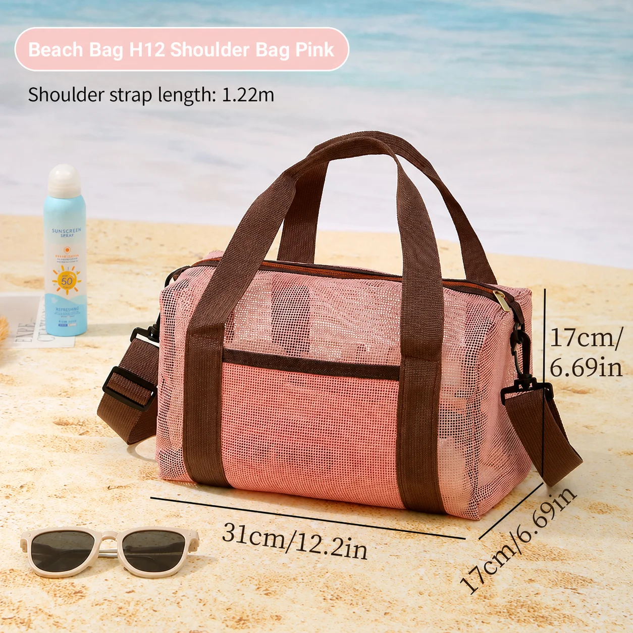Sac de rangement pour la natation, sac fourre-tout de plage à séchage rapide, sac de rangement en maille pour le fitness, rangement des effets personnels, vacances