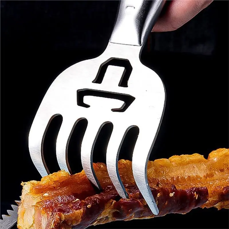 ABLK Multi-Function Stainless Steel Accessories:Bear Claw Fork, Meat Cutter, Barbecue Hand Guard