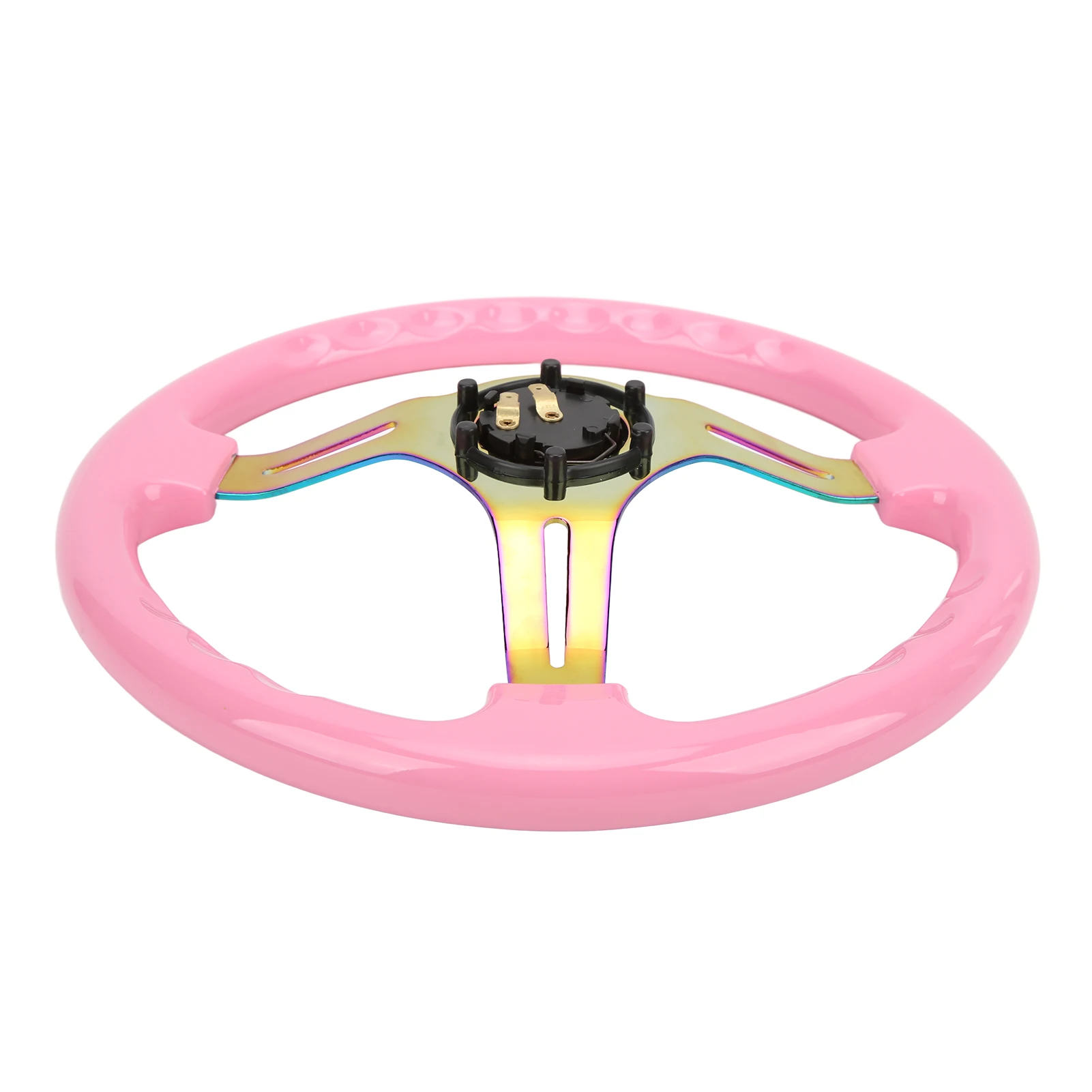 350mm/14in ABS steering wheel pink 6-hole universal racing steering wheel car modification electroplating color bracket pink