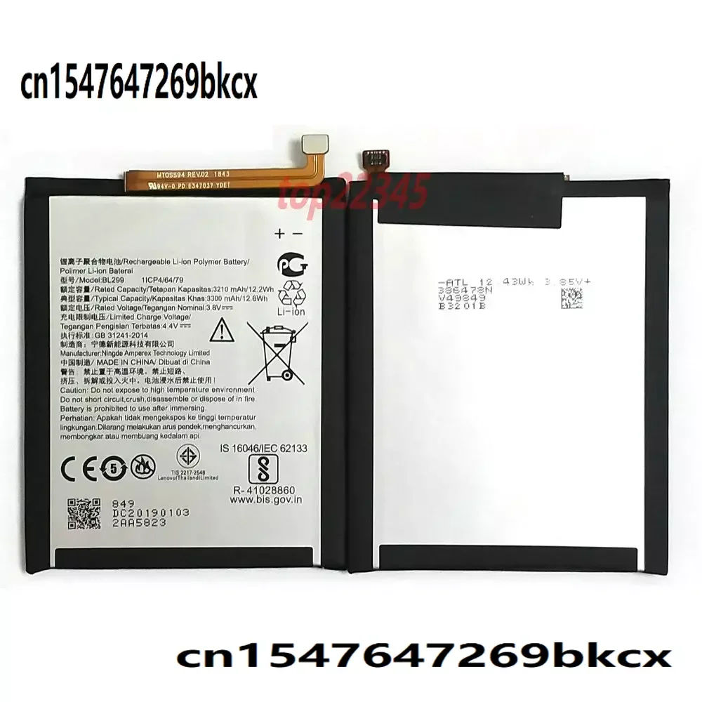 

NEW 3300mAh BL299 Battery For Lenovo Z5S L78071 6.3 inch Cellphone