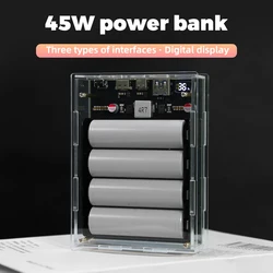 Upgrade PD45W Two-Way 19200Mah Fast Charging Power Bank LED Portable Mobile Power DIY Sleeve For Phone Tablet Fast Charging