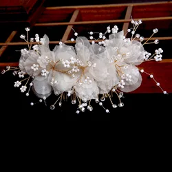Wedding Hairpin Hair Comb Bridal Flower U-shaped Hair Forks for Woman Pearl Hair Styling Making Side Pin Queen Tiaras Jewelry
