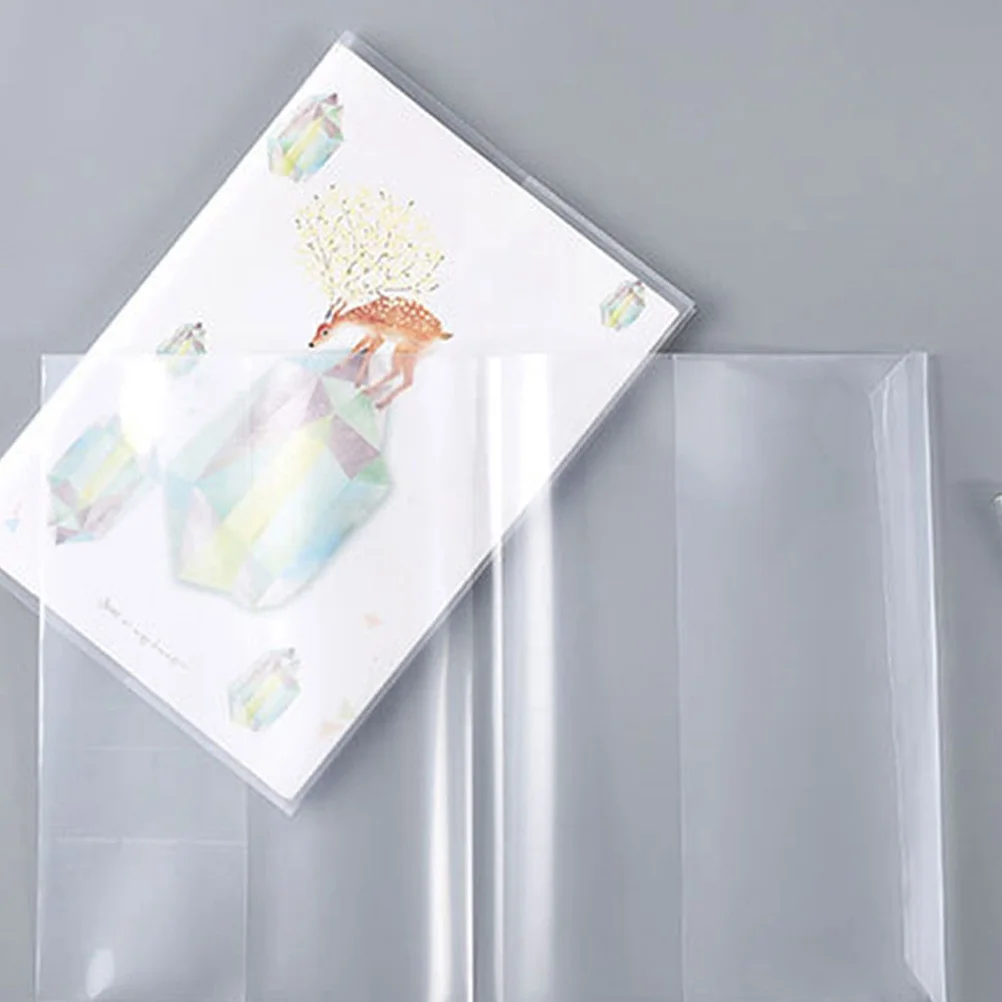 20Pcs Transparent Plastic Book Covers Clear Sleeve Protective Cover for Textbooks Notebooks Reusable Book Protector for Students