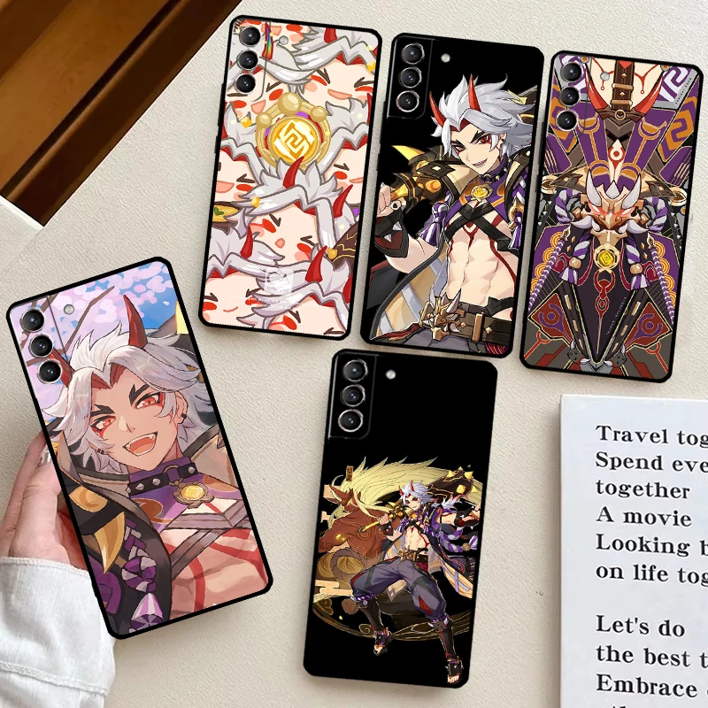 Genshin Impact Arataki Itto Cover For Samsung Galaxy S24 S23 S22 S21 Ultra Plus S20 FE S8 S9 S10 Note 10 20 Ultra Case