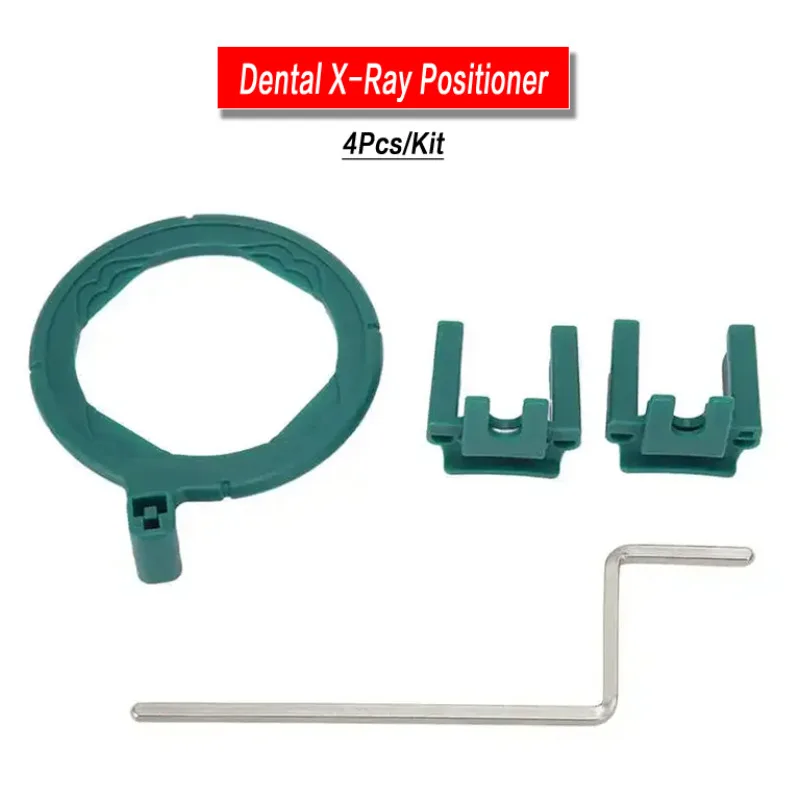 

Набор инструментов для позиционирования и измерения при рентгенографии корневых каналов: параллеллизатор, прицельные кольца, индикаторные кольца, индикаторные рычаги, блоки для определения прикуса