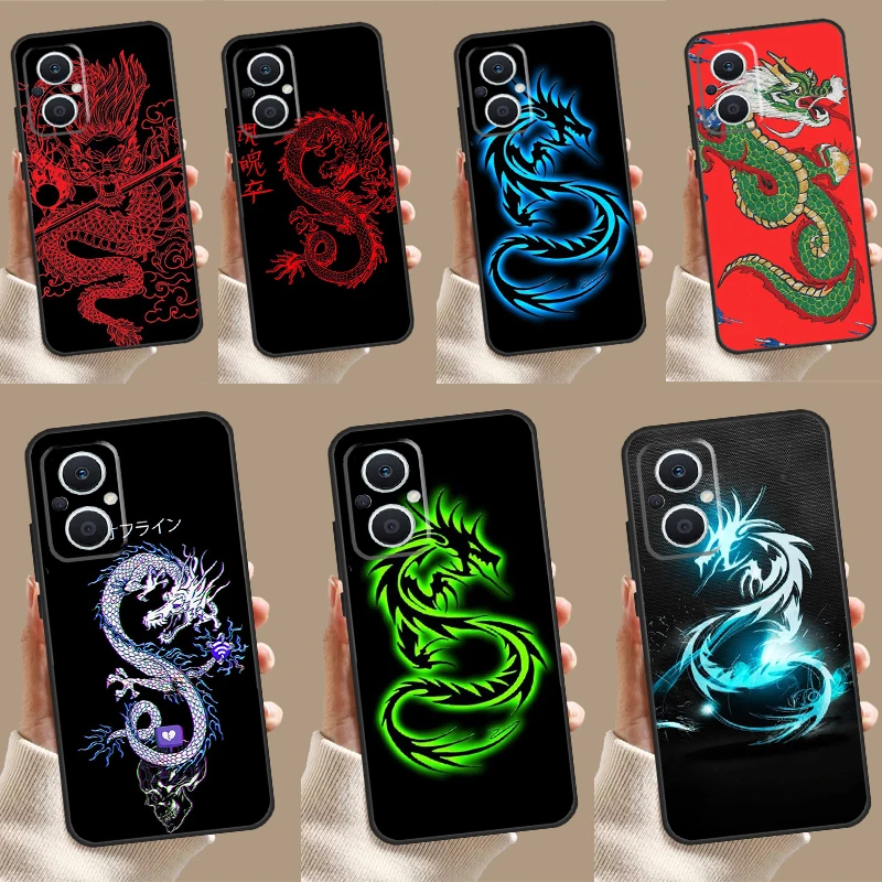 Ancient Japanese Dragon Case For OPPO Reno 11 11F 10 Pro 4Z 5Z 8T 5 6 7 8 Lite OPPO Find X5 X6 Pro X2 X3 Lite Cover