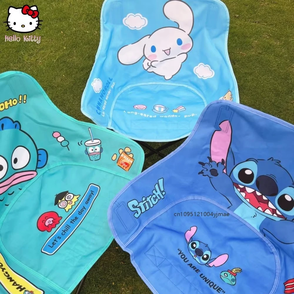 

Sanrio Kuromi Moon Chair Открытый портативный студенческий пляжный стул Мебель для отдыха Стул для пикника Стул для рыбалки Табурет для кемпинга Складной