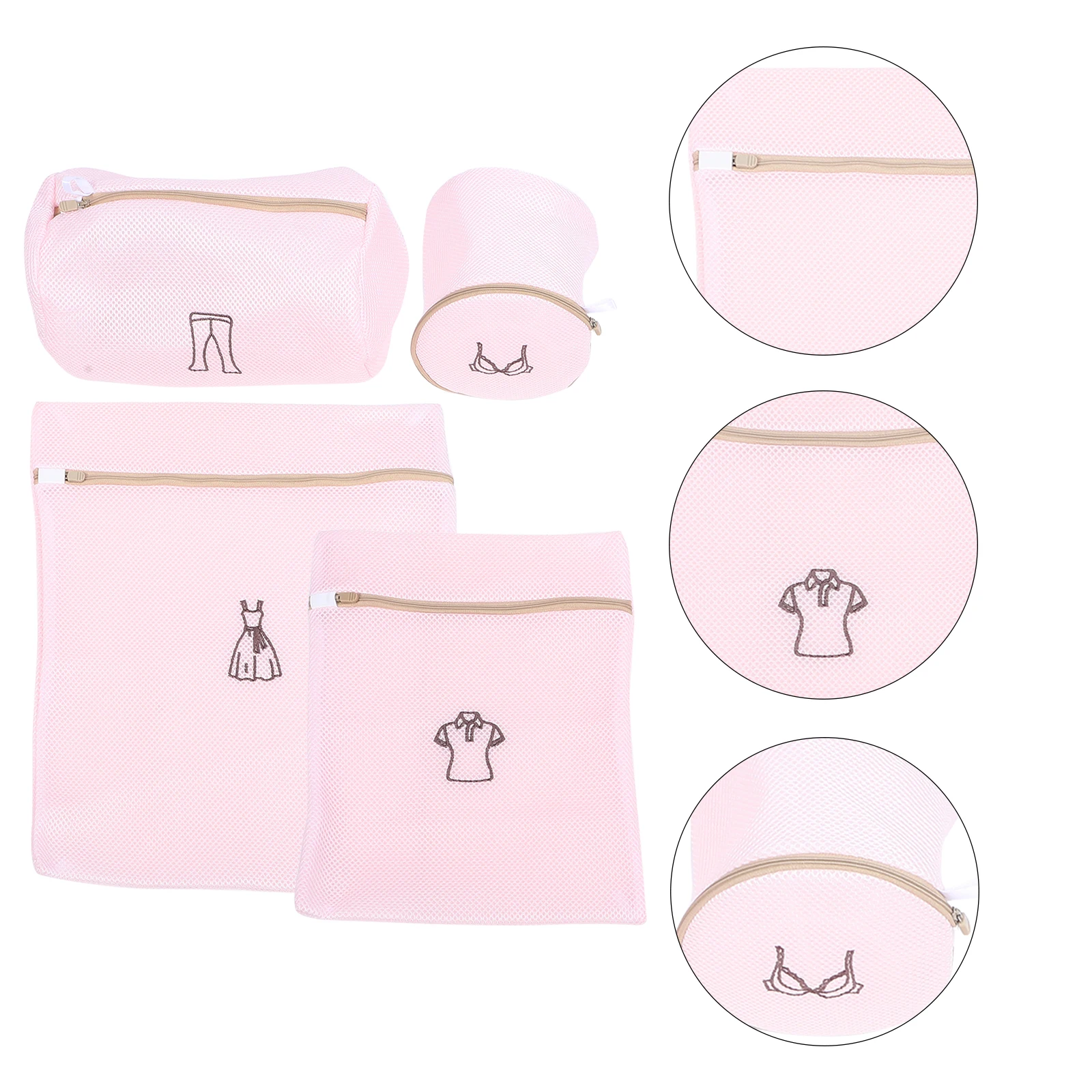 

4pcs Mesh Wash Bag For Laundry Machine Bra Underwear Socks Organizer Polyester Laundry Mesh Bags Washing Storage Net Garment