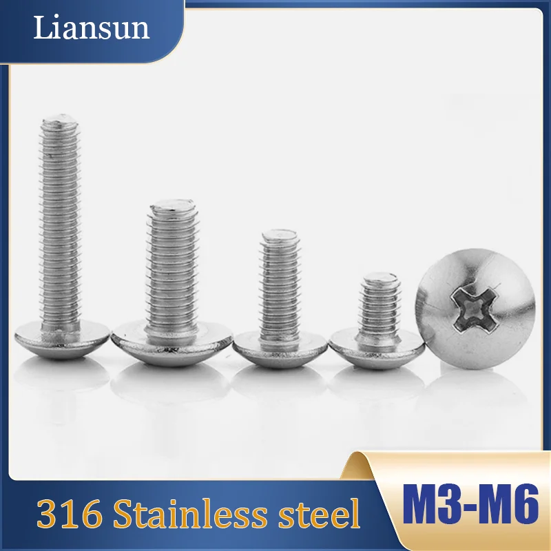 

3-10pcs316Stainless Steel Phillips Pan Truss Head Machine Screws M4M5M6Phillips Pan Head Screws Phillips Pan Head Machine Screws