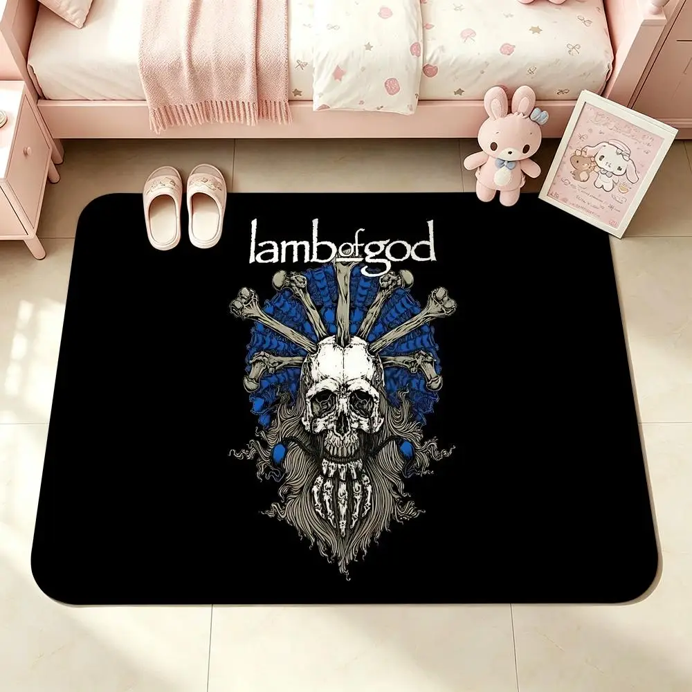 Band-Lamb of GodS Floor Mat Bedroom Carpet, Bathroom Foot Mat, Doormat, Non-Slip Absorbent Multi-Use